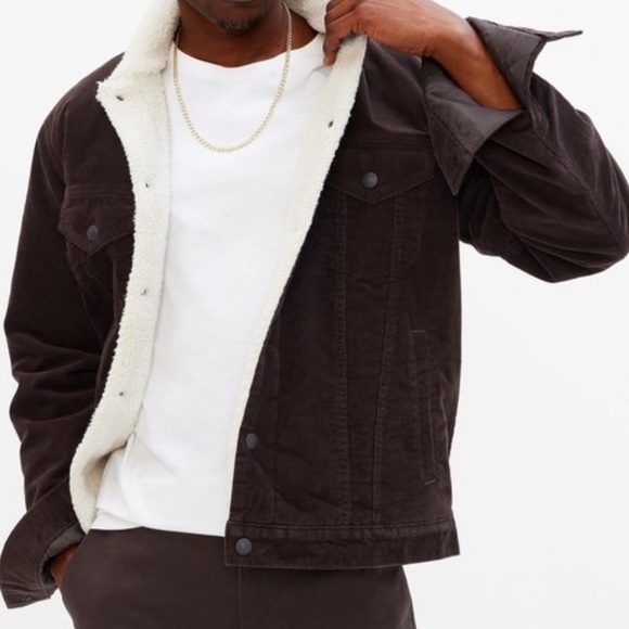 NWOT Gap Men’s Icon Corduroy Sherpa Jacket - Picture 2 of 7